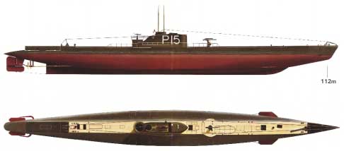 Submarine hulls of a boat similar to La Perle
