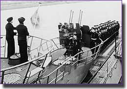 U-869 with her crew on deck