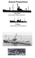 The proportions of USS Liberty and the ship that the Israeli's claim to have mistaken her for, the Egyptian El Quesir - click to read the article