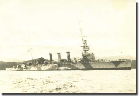 HMAS Adelaide involved in the action against the German Blockade Runner Ramses