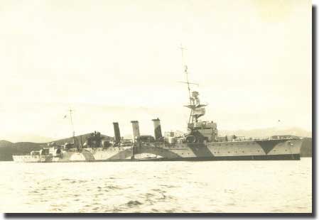 HMAS Adelaide involved in the action against the German Blockade Runner Ramses