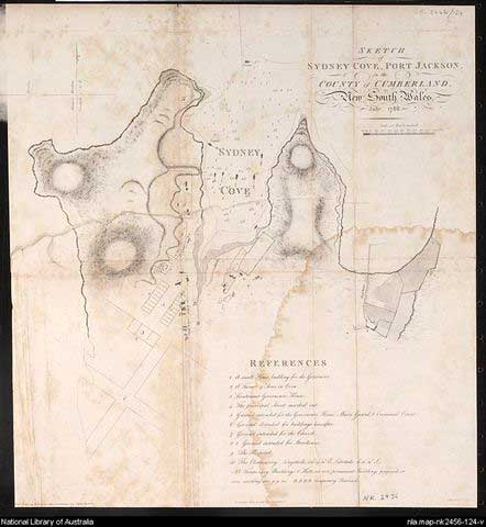 Sketch of Sydney Cove 1788.