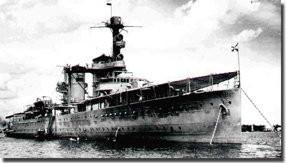 Cruiser Java, laid down 31 may 1916, Commissioned 1st May 1925, Sunk in Battle of The Java Sea 27th.February 1942
