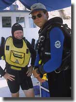 Professor George Bass and Dr. David Gibbins about to dive on the Tektas wreck.