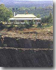 Hoover's House restored at Leonora as it looks today. It sits on the edge of the now closed Sons of Gwalia open pit gold mine.