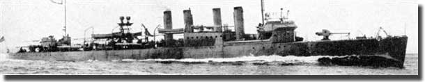 USS Peary, sunk in Japanese air raid on Darwin Australia, 19th. February 1942.