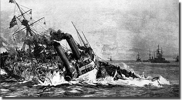 HMS Victoria after her collision 