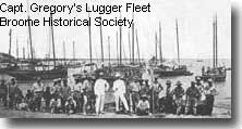 Captain Gregory's Lugger Fleet at Broome in bygone days. ( no relation to me )
