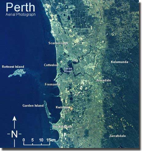 An aerial view of Perth