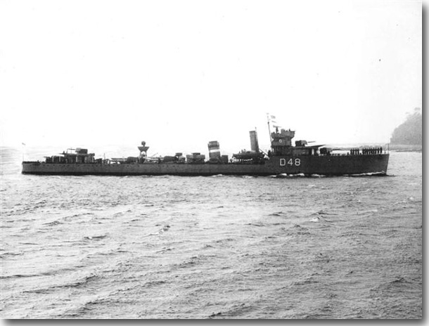 HMS Vidette, her Pennant Number was D-48.