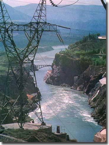 Hydro power works in Liujiaxia Gorge to suppy power to the city of Lanzhou