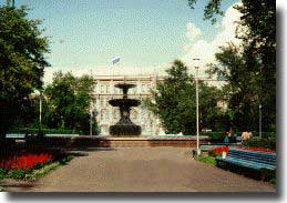 City Administration Building of Omsk, sits on Irtysh River