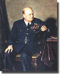 Portrait of Winston Churchill.