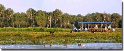Touring Kakadu wetlands by boat