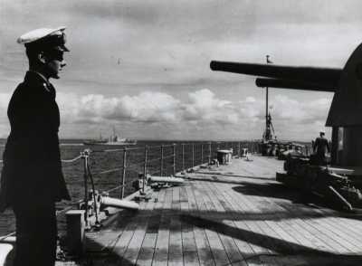 The author, aged 17, on board H.M.A.S. `Australia' 12th of October 1939 