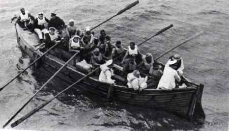 Survivors of one of the ships sunk by the Atlantis